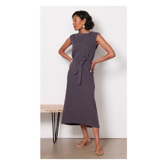 Faherty Dresses & Skirts - Faherty Dream Costa Sleeveless Organic Cotton Gauze Midi Dress Charcoal Sz. XS